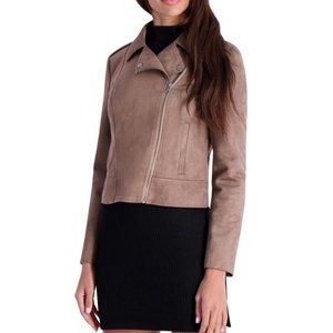 NWT STEVE MADDEN BB DAKOTA BY ASYMMETRIC CROPPED MOTO JACKET - L